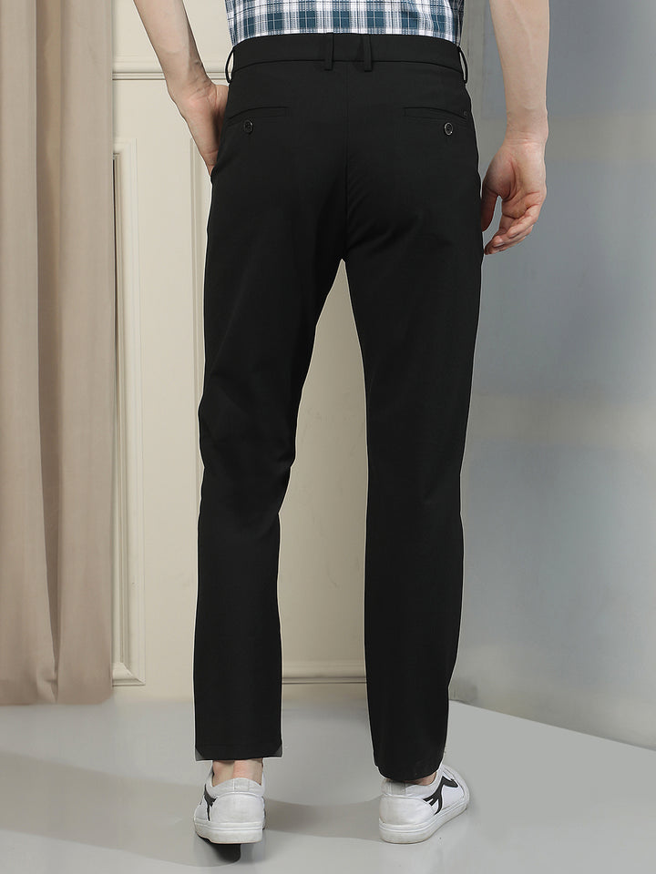 Relaxed Raven Black Chino Trousers