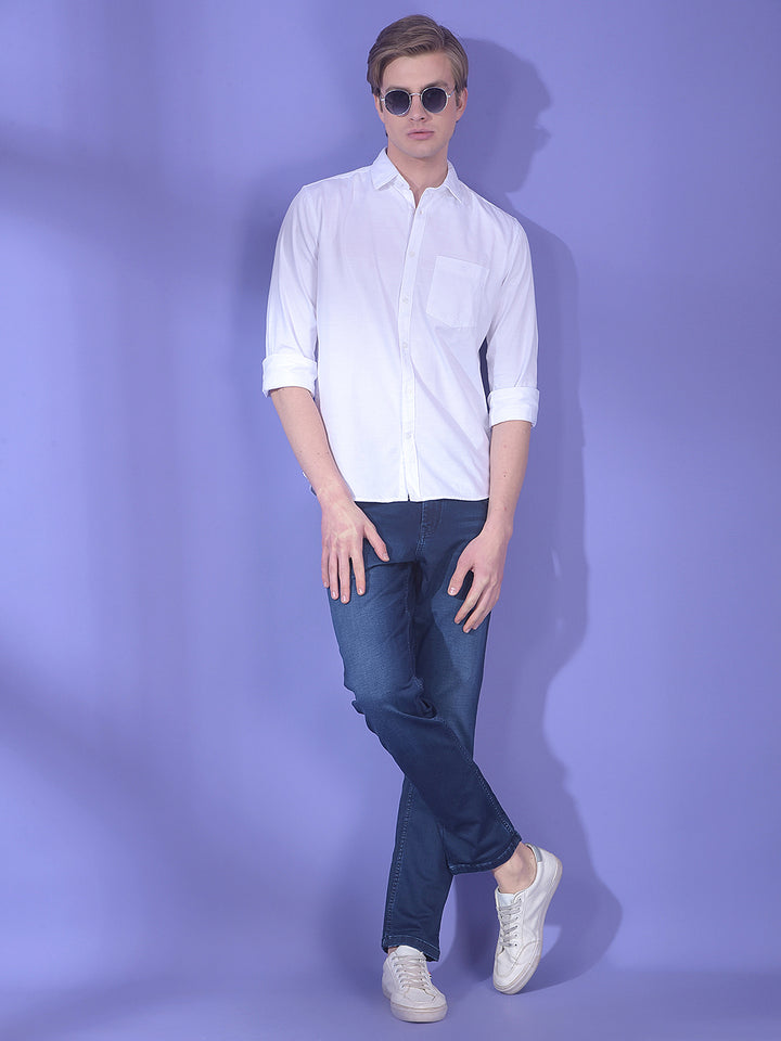 Crisp White Cotton White Shirt