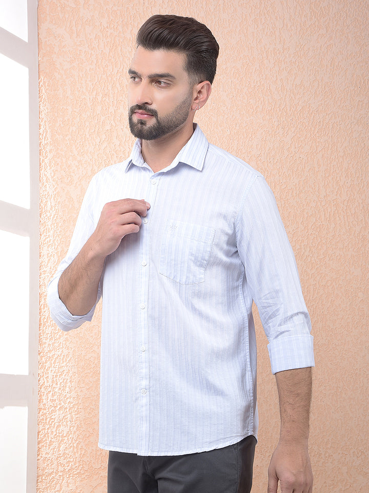 Purple Vertical Stripes 100% Cotton Shirt