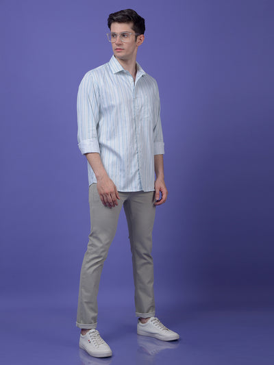 Green Vertical Stripes Shirt