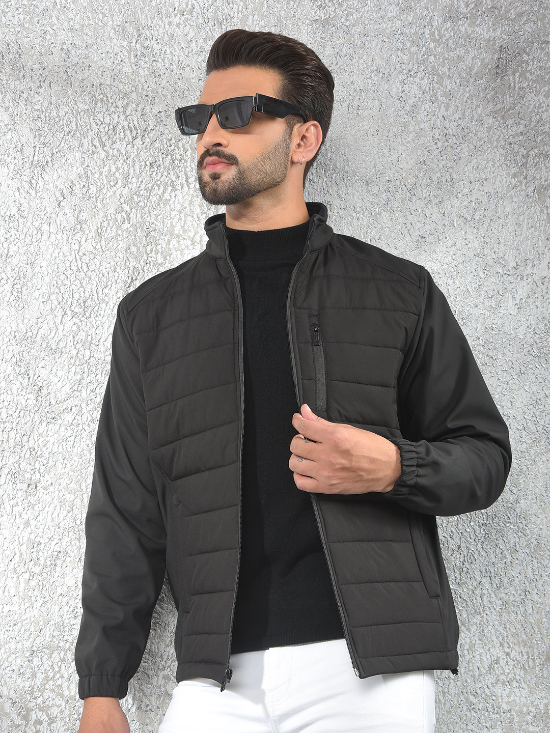 Contemporary Cut Black Puffer Jacket