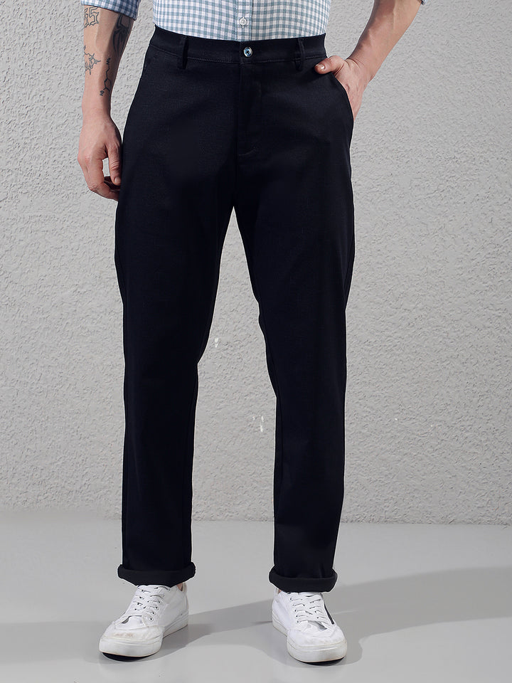 Navy Blue Printed Trousers