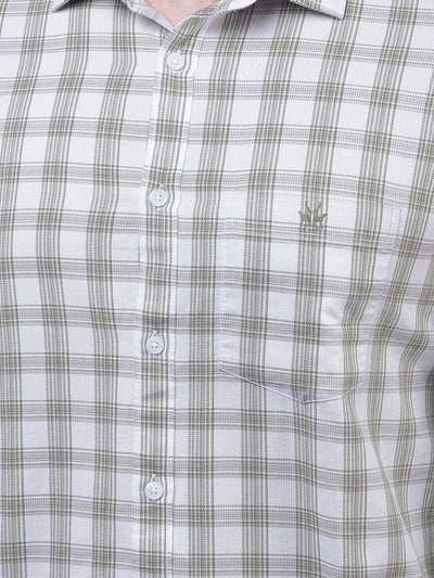 Olive Checked 100% Cotton Shirt