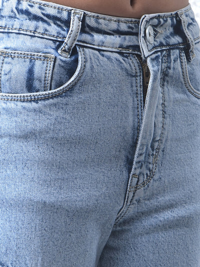 Blue 100% Cotton Cargo Jeans