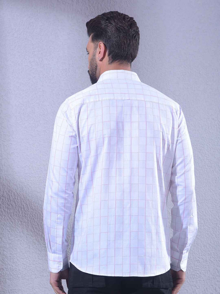 White Checked 100% Cotton Shirt