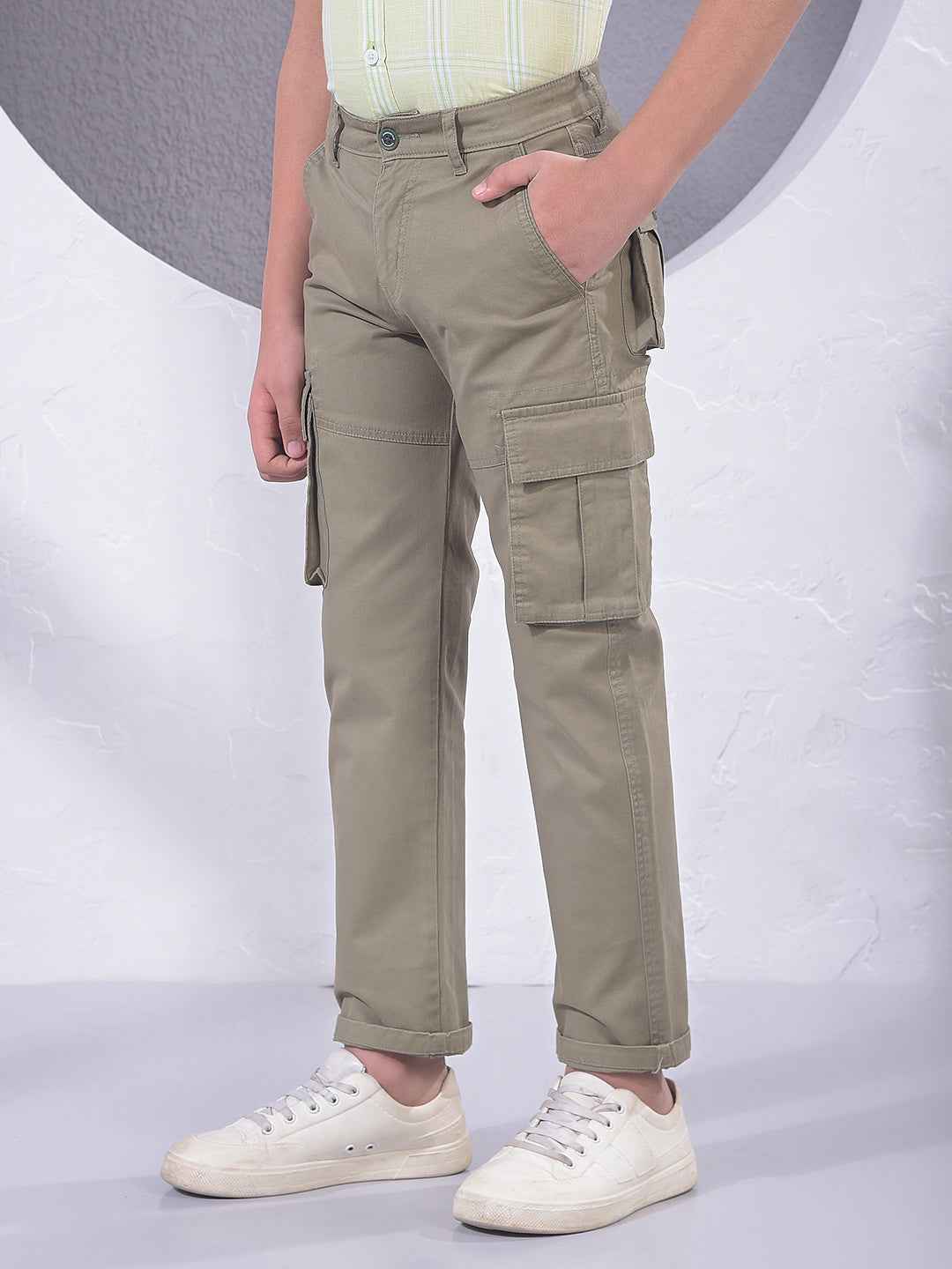 Olive Green Utility Cargo Trousers