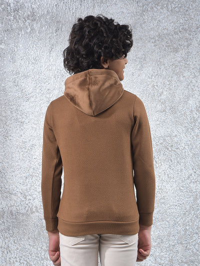 Brown Hooded Neck Sweatshirt