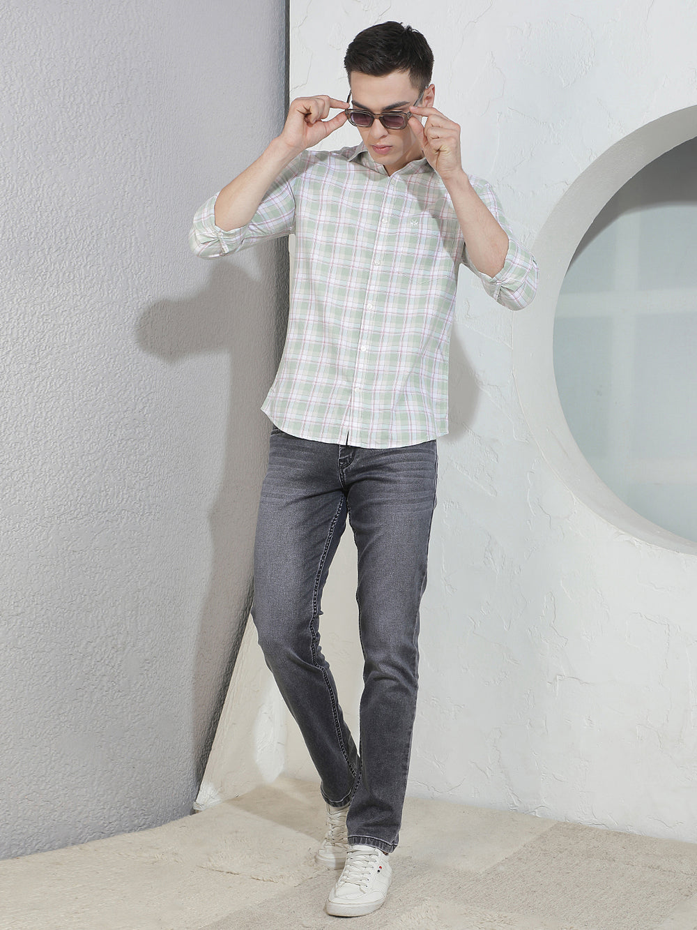 Green Checked 100% Cotton Shirt