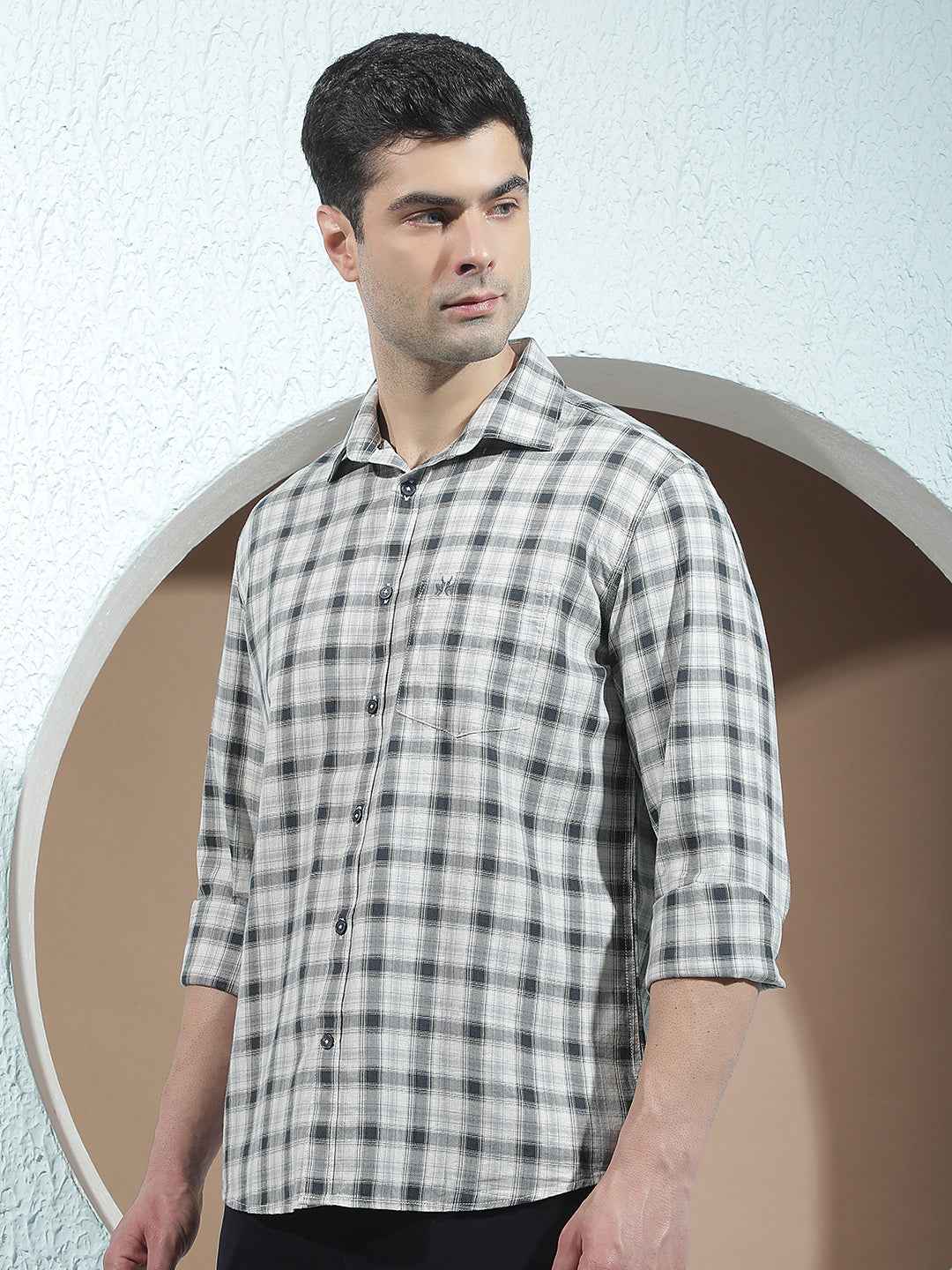100% Cotton Black Checked Shirt