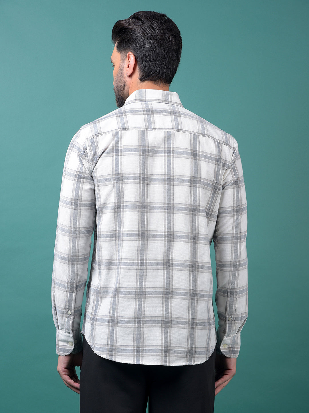 White Checked 100% Cotton Shirt