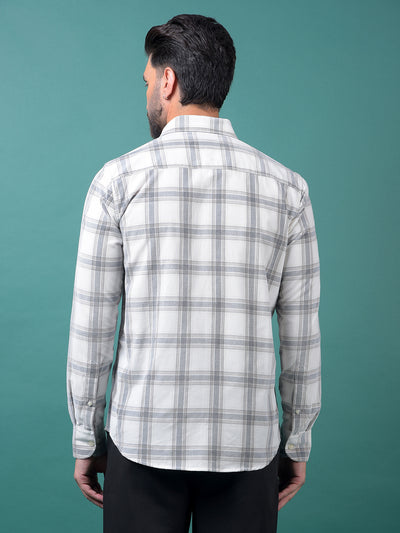 White Checked 100% Cotton Shirt