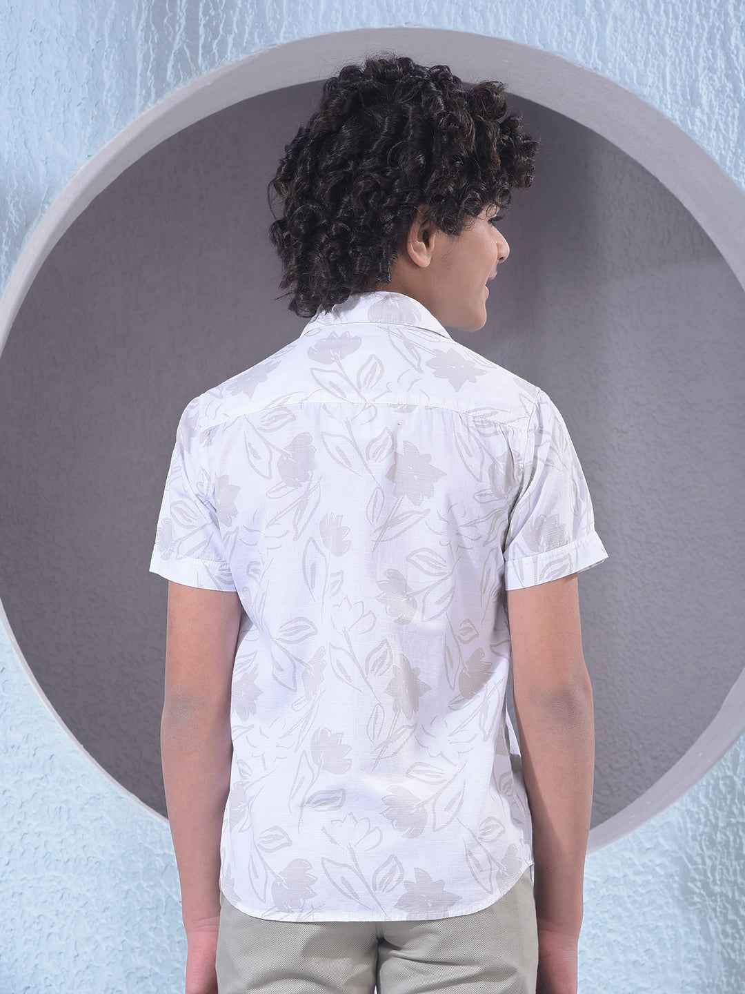 Grey Floral Print Shirt