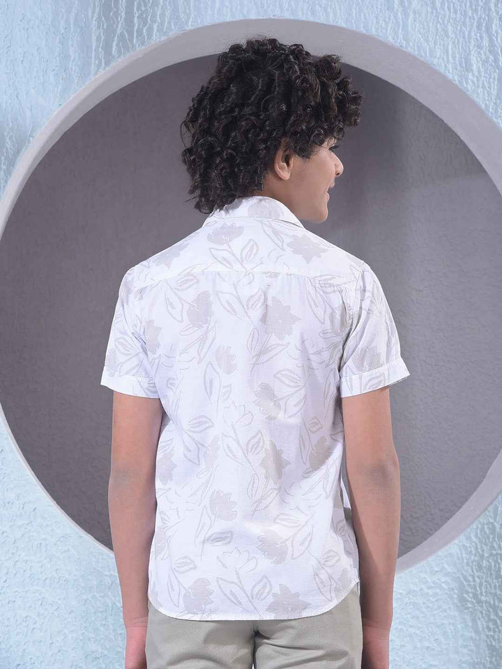 Grey Floral Print Shirt