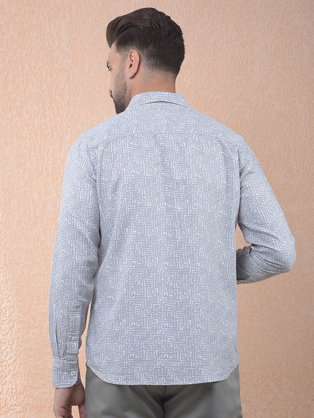 Grey Textured Print Everyday Shirt