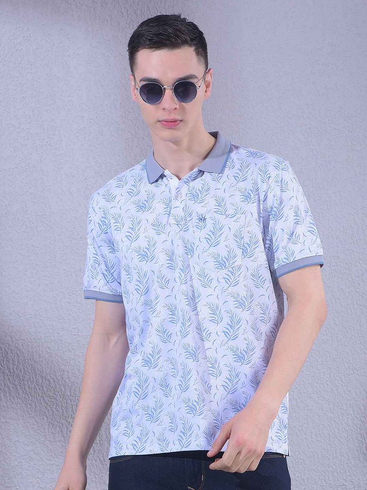 Blue Floral Print T-Shirt