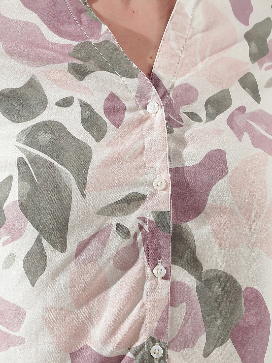 Multi-Color Printed V-Neck Shirt
