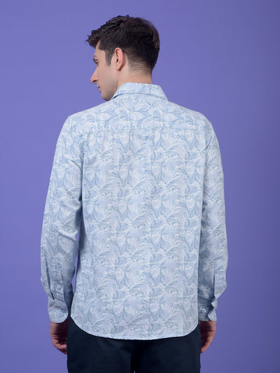 Blue Floral Print Shirt