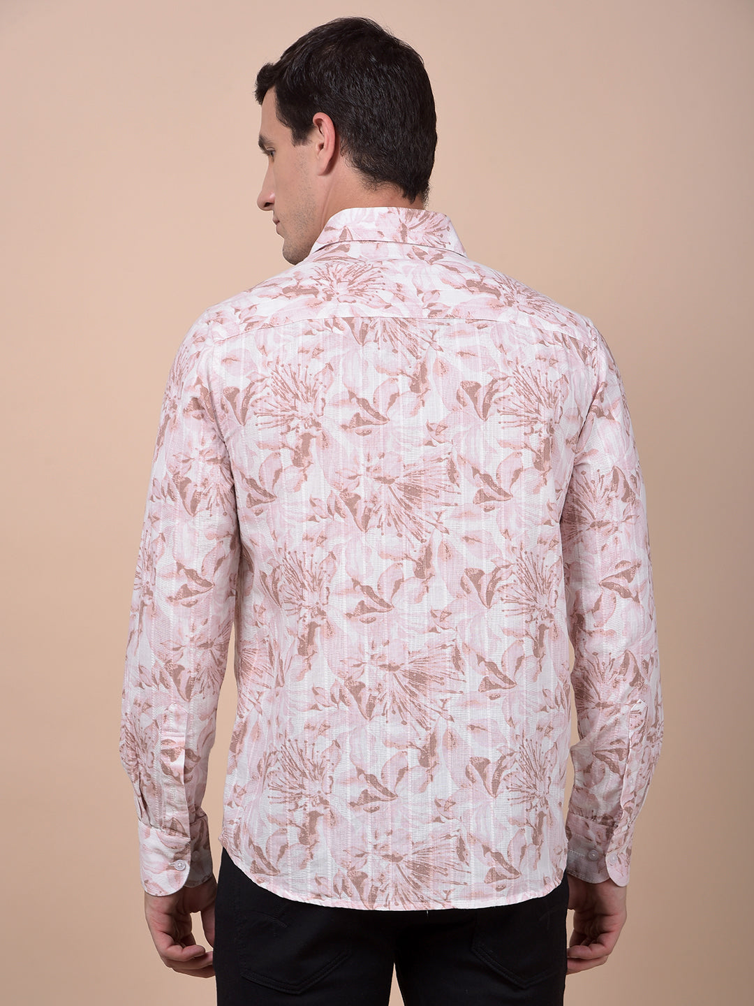 Peach Floral Print Shirt