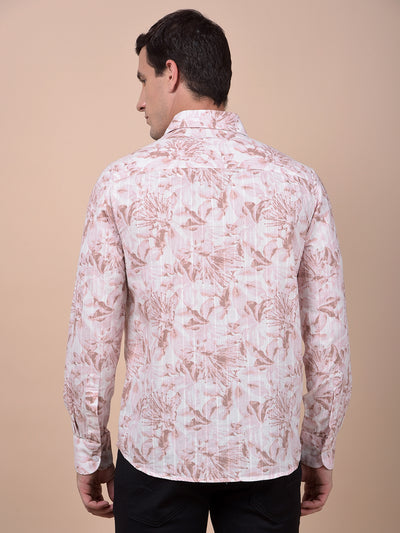 Peach Floral Print Shirt