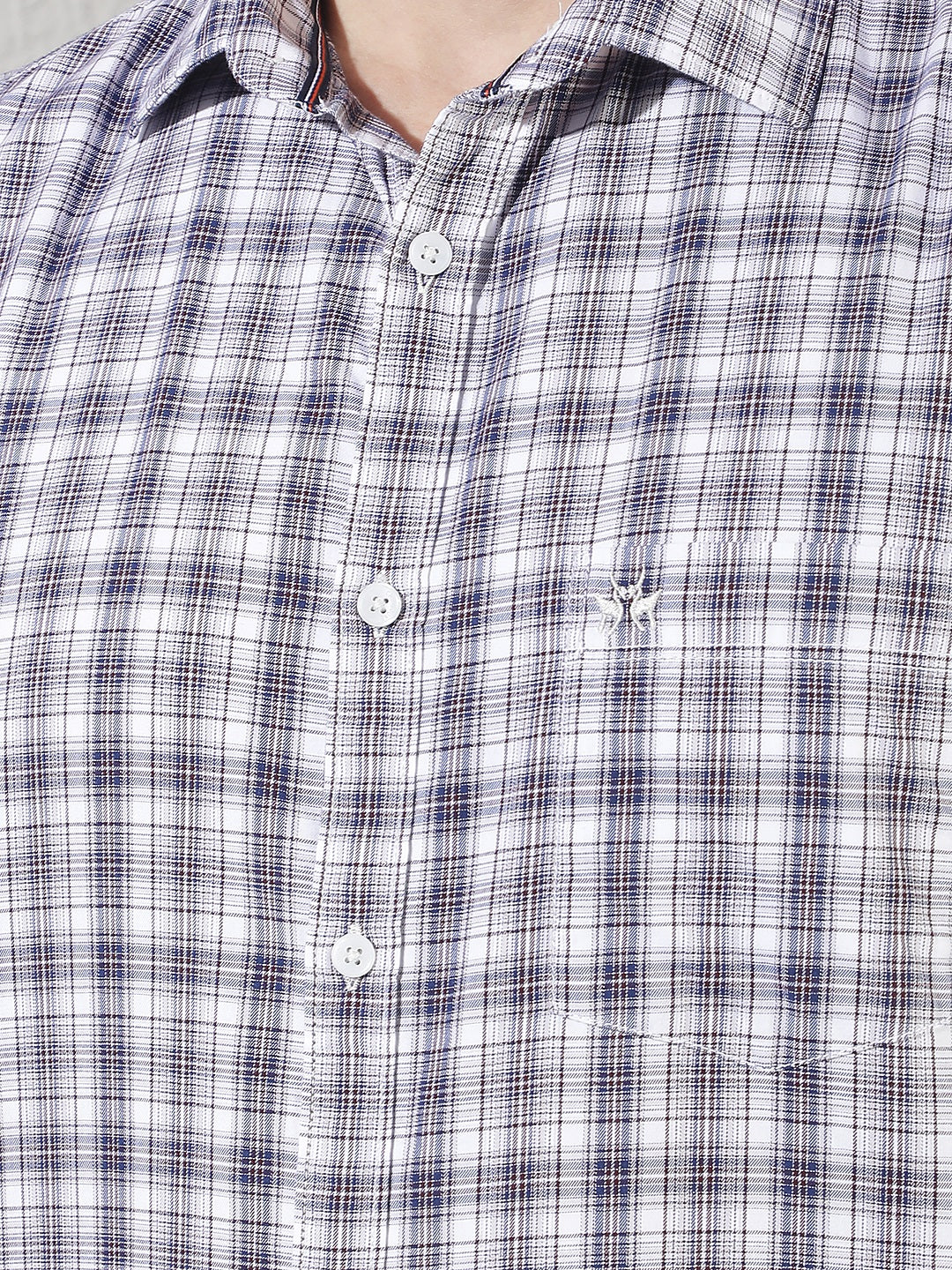 Purple 100% Cotton Checked Shirt