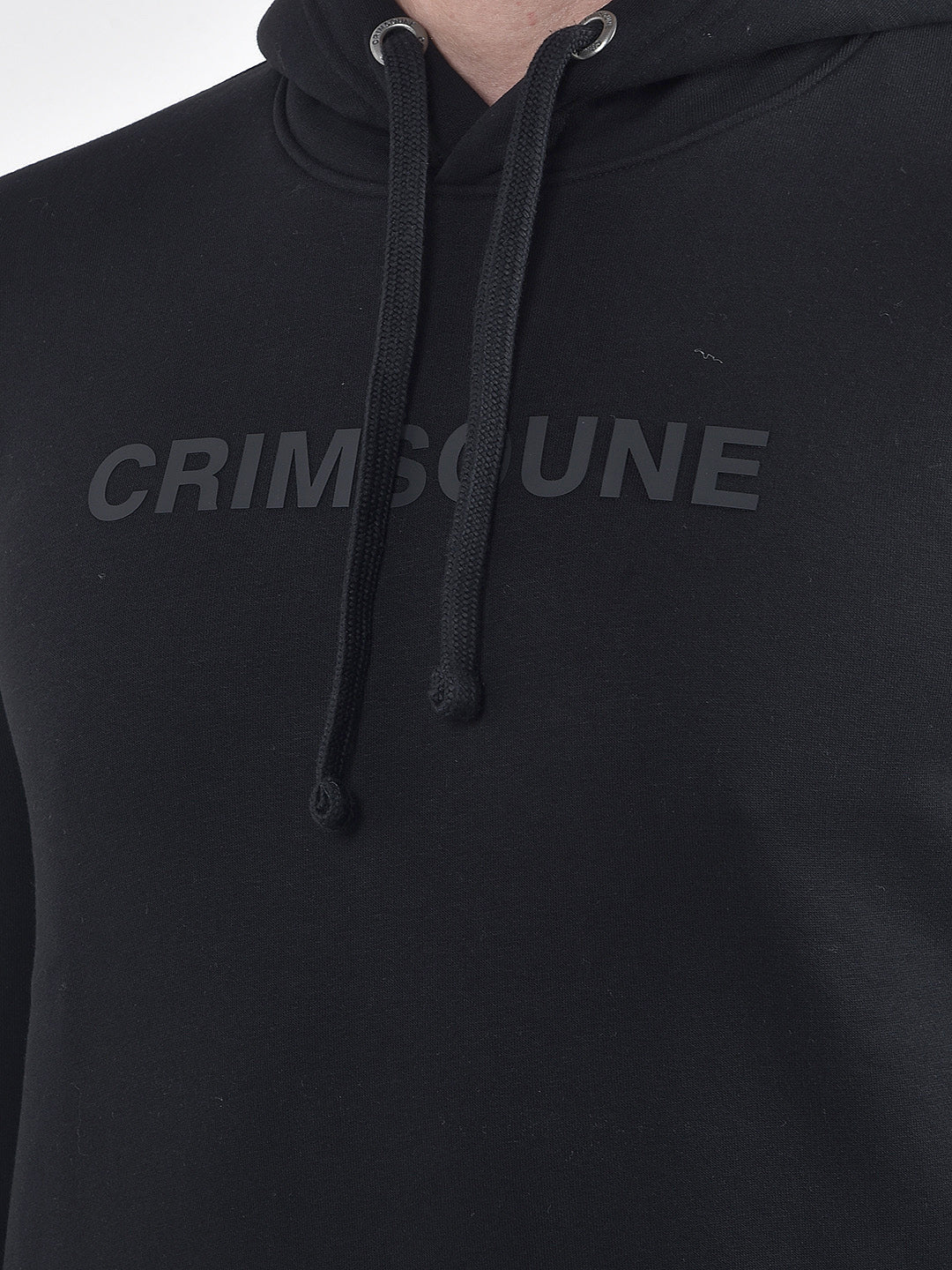 Black Embellished Hooded Neck Sweatshirt