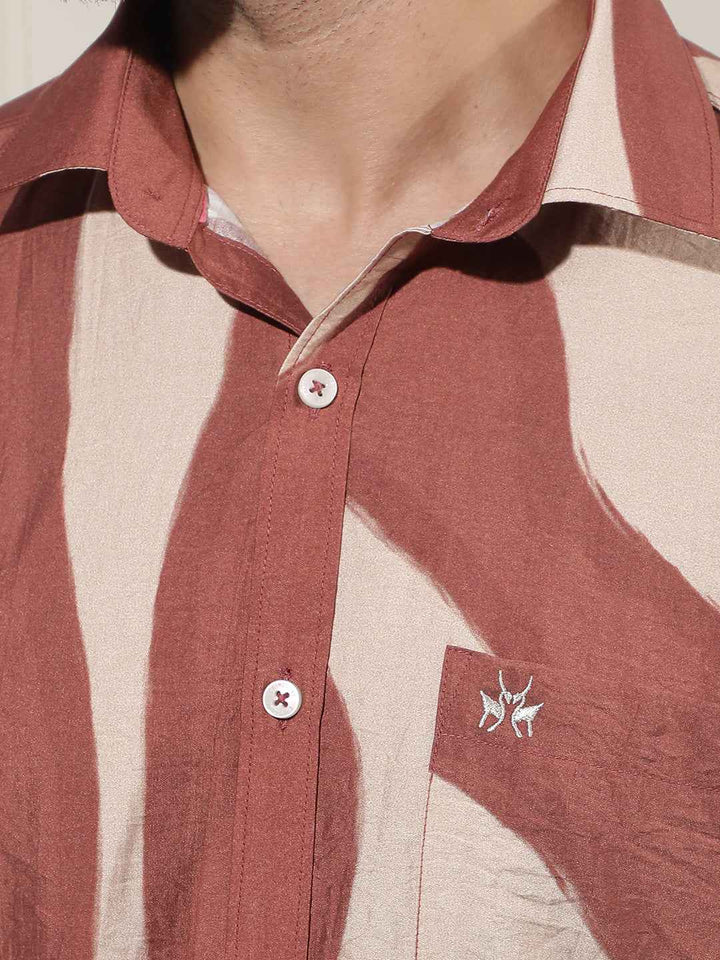 Brown Abstract Printed Shirt