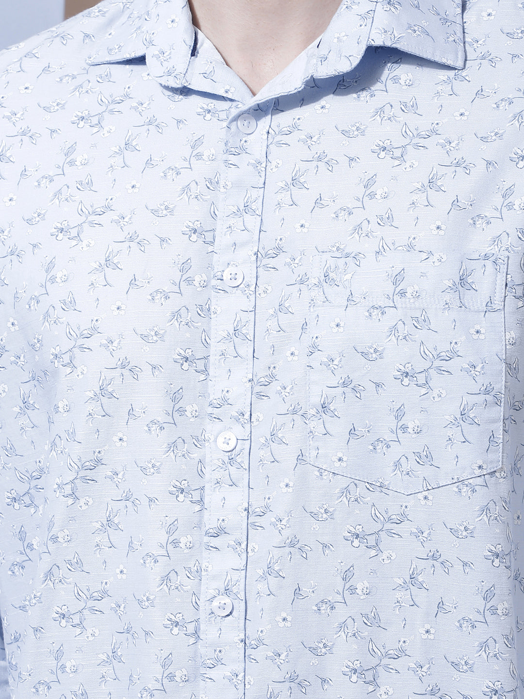 Blue Floral Print Shirt