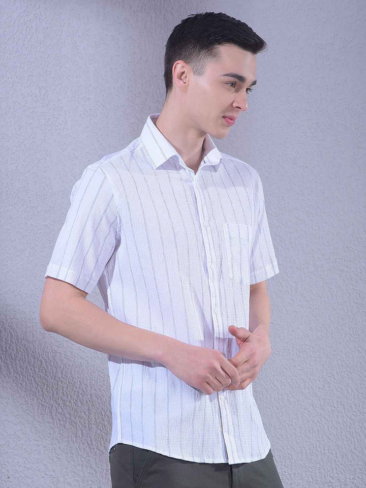 White Vertical Stripes Shirt
