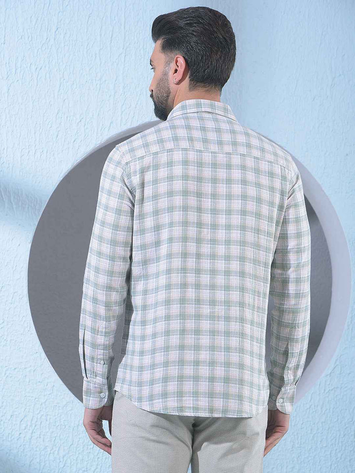 Green Checked 100% Cotton Shirt