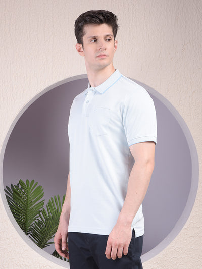 Blue Polo-Neck T-Shirt