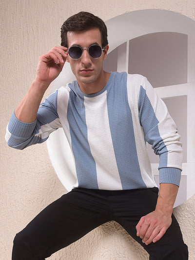 Blue Vertical Stripes Sweatshirt