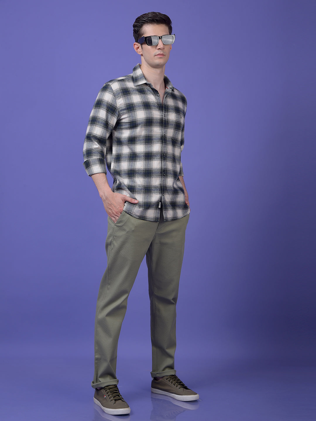 Green Checked 100% Cotton Shirt