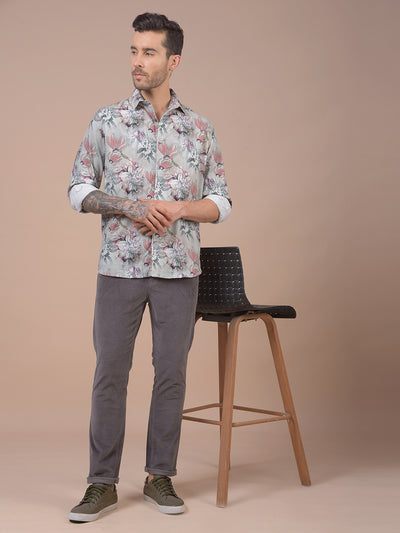 Multi-Color Floral Print 100% Cotton Shirt