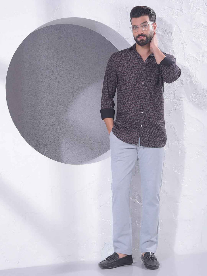 Purple Creative Printed Shirt