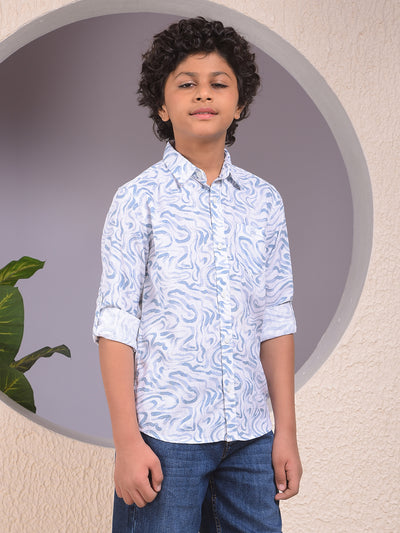 Sleek Blue Printed Shirt
