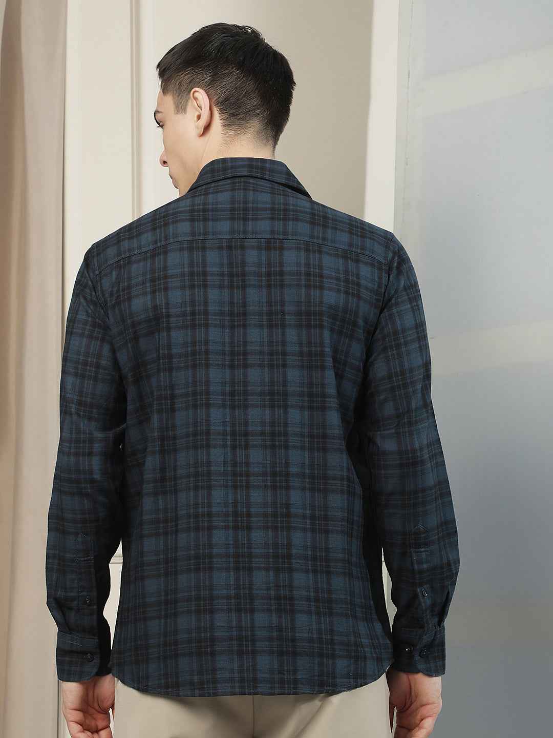 100% Cotton Blue Checked Shirt