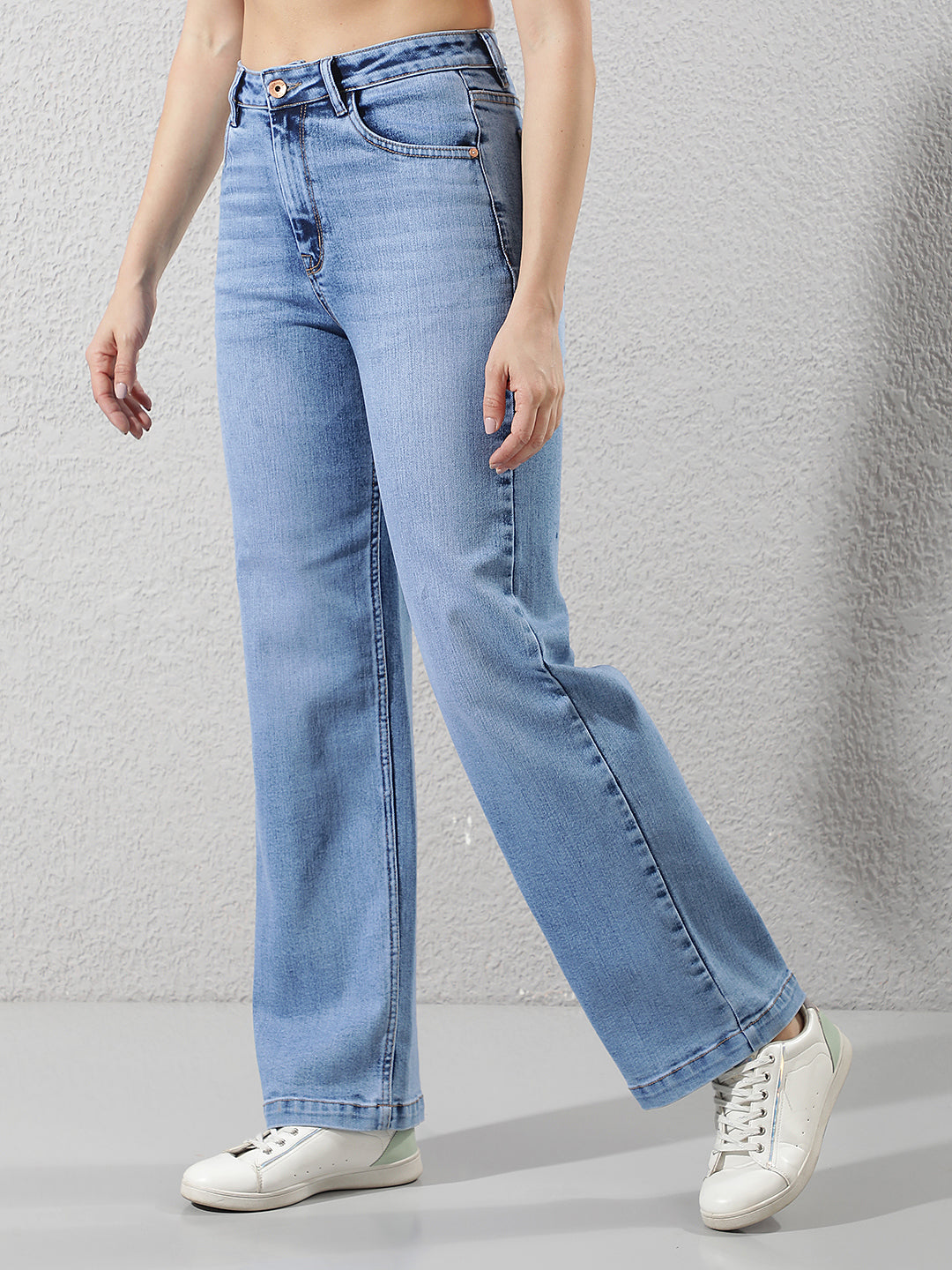 Luxe Royal Blue Wide-Leg Jeans