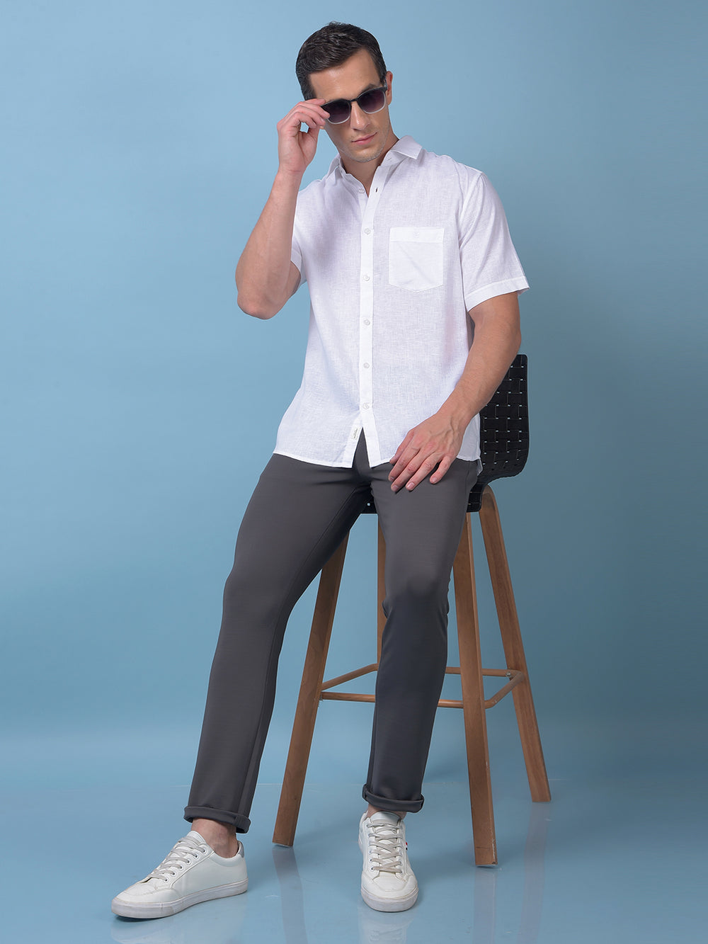 Neon Grey Textured Trousers