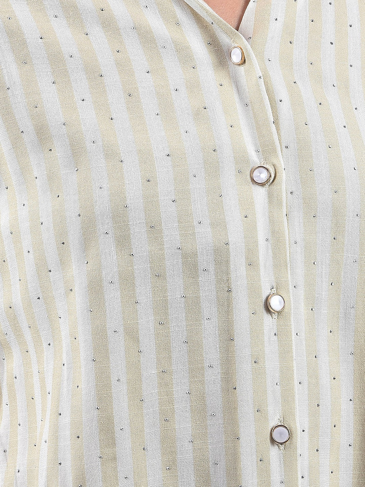 Champagne Striped Shine Shirt