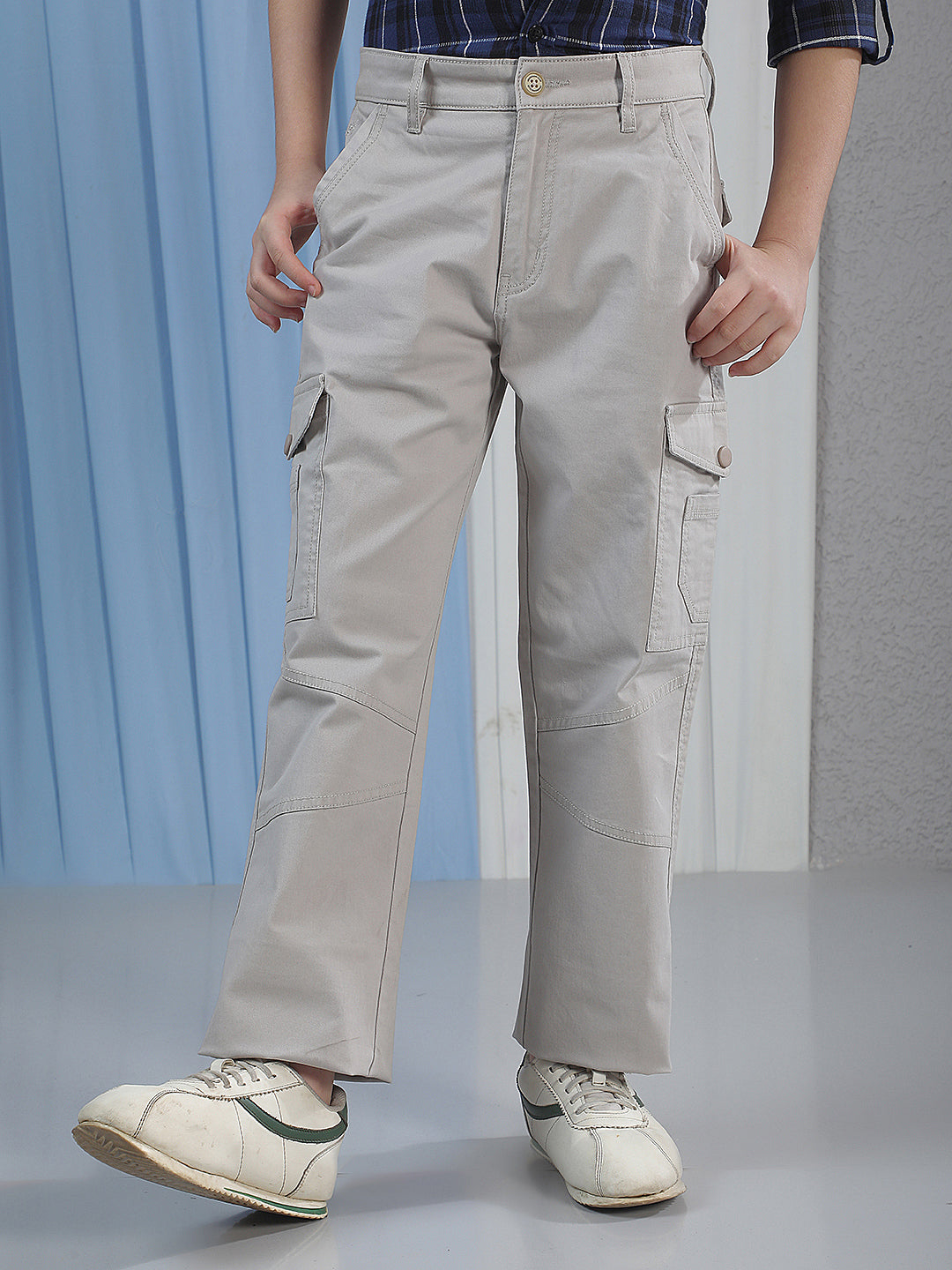 Tailored Cream Beige Cargo Trousers