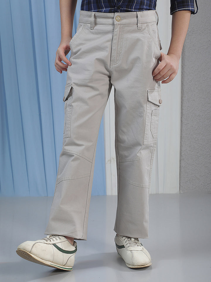 Tailored Cream Beige Cargo Trousers