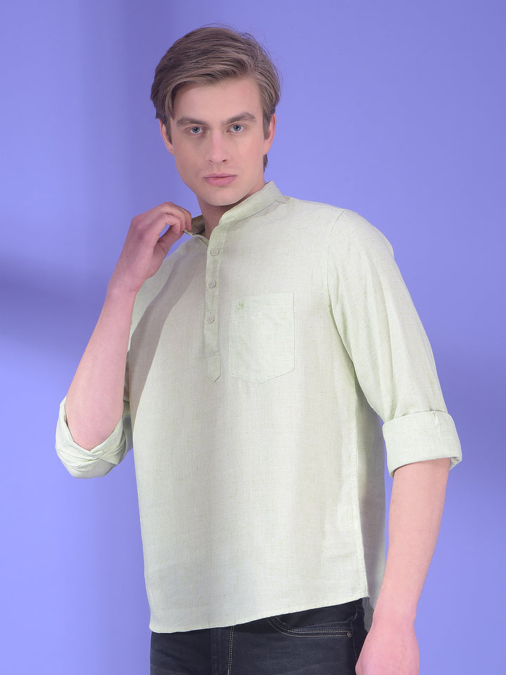 Loom Celadon Green Linen Kurta