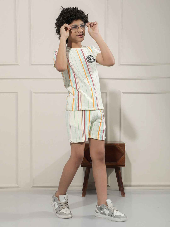 Multi-Color Vertical Stripes T-Shirt