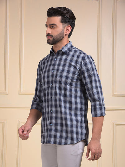 Chic Blue Checked Shirt