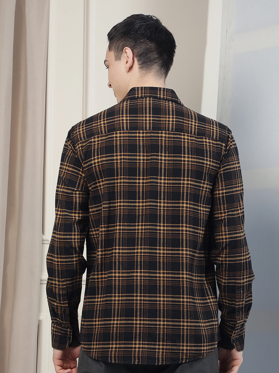 Black Checked 100% Cotton Shirt