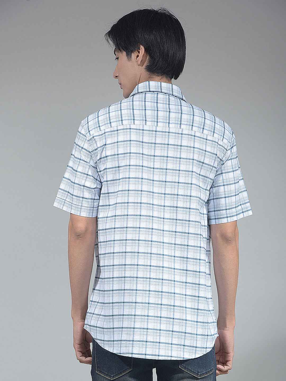 Blue Checked 100% Cotton Shirt