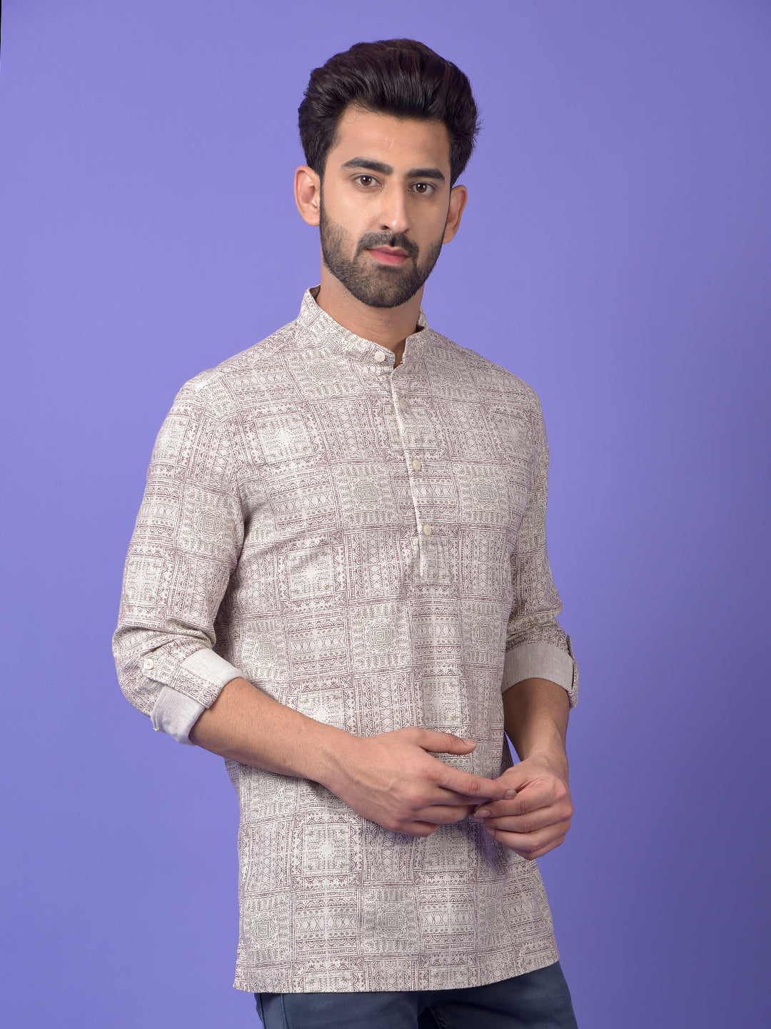 Olive Printed Kurta