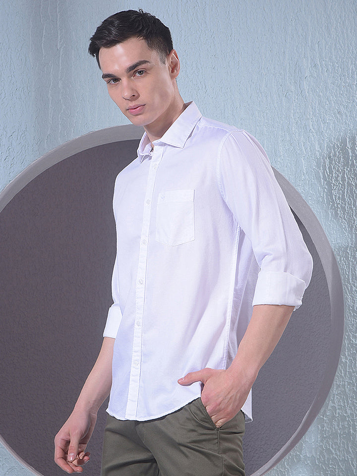 Minimal White Casual Shirt