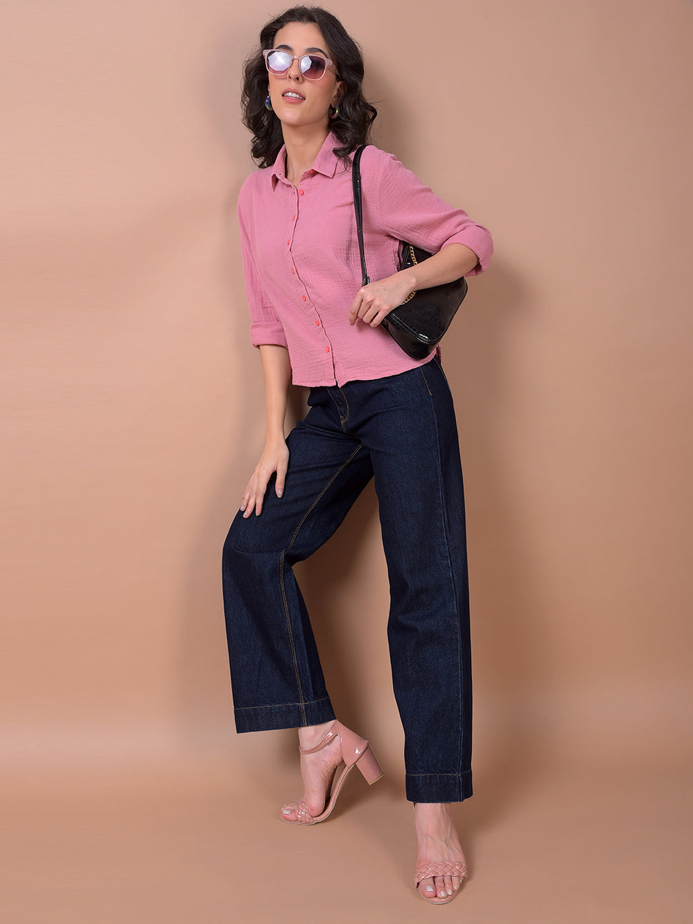 Blue Wide Leg 100% Cotton Jeans