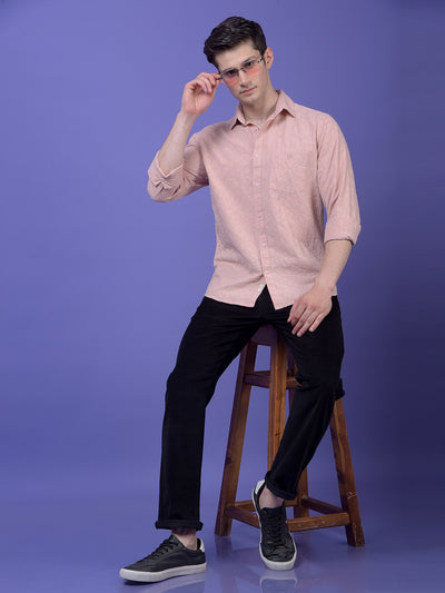 Pink Printed 100% Cotton Shirt